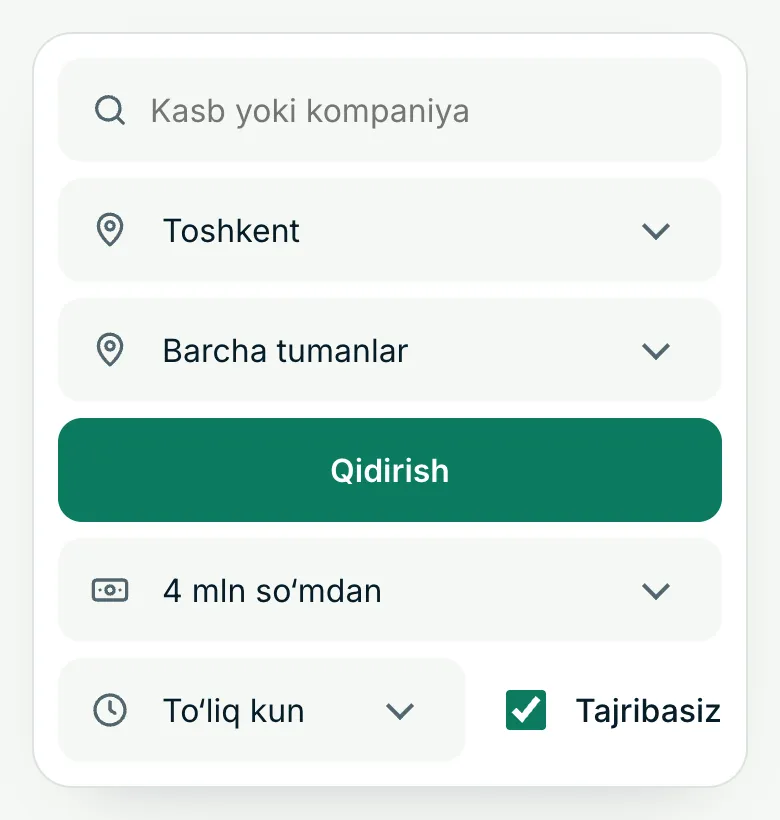 Qidiruvni filtrlar bilan aniqlang
