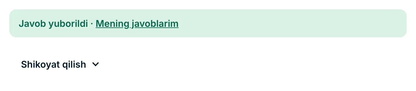«Javob berish»ni bosing